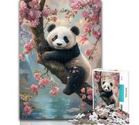 Jigsaw Puzzle 1000 Pieces for Teenagers Panda on The Tree 1000 Pieces for Teenagers,Stress Reliever Difficult Challenge Home Decoration Toys 50x75cm