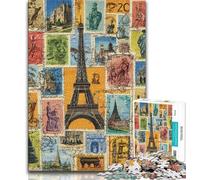 Jigsaw Puzzle 1000 Pieces for Teenagers Paris Collage Adult Puzzles,learning Educational Is Ideal As A Gift for The Whole Family (size 38x26cm)