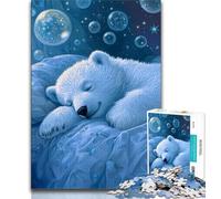 Jigsaw Puzzle 1000 Pieces for Teenagers Polar Bears Puzzles,Family Game Stress Reliever Difficult Challenge Suitable for Couples (size 75x50cm)