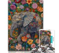 Jigsaw Puzzle 1000 Pieces for Teenagers Psychedelic Animal Elephant 1000 Pieces for Adults,Birthday Present, Gifts, Wall Art for Ages 14+ (size 38x26cm)