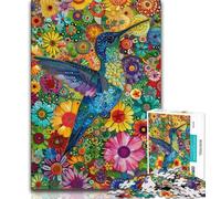 Jigsaw Puzzle 1000 Pieces for Teenagers Psychedelic Animal Hummingbird Puzzles,Challenging Difficult Deal As Gifts for The Whole Family (size 38x26cm)