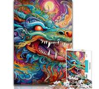 Jigsaw Puzzle 1000 Pieces for Teenagers Psychedelic Art Dragon 1000 Pieces for Adults,Vibrant And Unique Design Relaxing & Challenging Puzzle Experience (size 38x26cm)