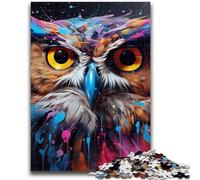 Jigsaw Puzzle 1000 Pieces for Teenagers Psychedelic Bird Owl 1000 Pieces for Teenagers,with Matching Poster And Trivia Sheet for And Age 14 Years Up (75x50cm)