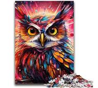 Jigsaw Puzzle 1000 Pieces for Teenagers Psychedelic Bird Owl 1000 Pieces for Teenagers,with Matching Poster And Trivia Sheet for And Age 14 Years Up (75x50cm)