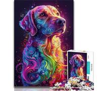 Jigsaw Puzzle 1000 Pieces for Teenagers Psychedelic Dog 1000 Pieces for Adults,Vibrant And Unique Design Relaxing & Challenging Puzzle Experience (size 75x50cm)