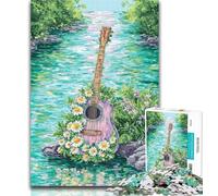 Jigsaw Puzzle 1000 Pieces for Teenagers Psychedelic Guitar 1000 Pieces for Teenagers,Stress Reliever Difficult Challenge Home Decoration Toys 50x75cm