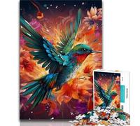 Jigsaw Puzzle 1000 Pieces for Teenagers Psychedelic Hummingbird Jigsaw,Quiz Game Wall Decoration Unique Birthday And Xmas Gifts (size 75x50cm)