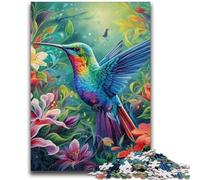Jigsaw Puzzle 1000 Pieces for Teenagers Psychedelic Hummingbird Teenager Jigsaw,Fun Games Every Piece Is Unique - Challenging Family Fun Game (26x38cm)