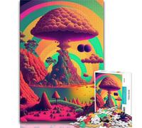 Jigsaw Puzzle 1000 Pieces for Teenagers Psychedelic Nature Jigsaw,is Ideal As Gifts for The Whole Family Suitable for And 14 (size 38x26cm)