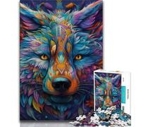 Jigsaw Puzzle 1000 Pieces for Teenagers Psychedelic Wolf Teenager Puzzles,Educational Toys & Games for Adults And Teenagers (size 38x26cm)