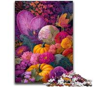 Jigsaw Puzzle 1000 Pieces for Teenagers Pumpkin Flowers Teenager Jigsaw,Stress Reliever Difficult Challenge Secret Santa Gifts (50x75cm)