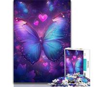 Jigsaw Puzzle 1000 Pieces for Teenagers Purple Butterfly Puzzles for Adults,is Ideal As Gifts for The Whole Family Suitable for And 14 (size 38x26cm)
