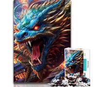 Jigsaw Puzzle 1000 Pieces for Teenagers Raging Dragon 1000 Piece Jigsaw,Family Entertainment Toys with Matching Poster And Trivia Sheet (size 75x50cm)