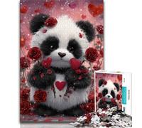 Jigsaw Puzzle 1000 Pieces for Teenagers Rose Panda Baby 1000 Piece Jigsaw,Family Entertainment Toys with Matching Poster And Trivia Sheet (size 38x26cm)