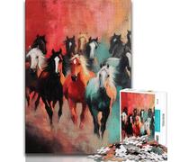 Jigsaw Puzzle 1000 Pieces for Teenagers Running Horse Puzzles for Teenagers,Educational Games Home Decoration Suitable for Desktop Decoration (size 75x50cm)