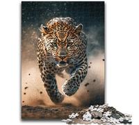 Jigsaw Puzzle 1000 Pieces for Teenagers Running Leopard Teenager Jigsaw,for Educational Game Challenge Toy Unique Home Decor And Gifts (50x75cm)