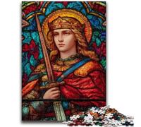 Jigsaw Puzzle 1000 Pieces for Teenagers Saint A Stained Glass 1000 Piece Jigsaw,with Matching Poster And Trivia Sheet for Ages 14+ (75x50cm)