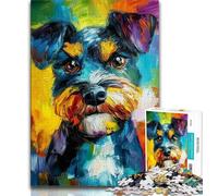 Jigsaw Puzzle 1000 Pieces for Teenagers Schnauzer Teenager Jigsaw,for Educational Game Challenge Toy Unique Home Decor And Gifts 75x50cm