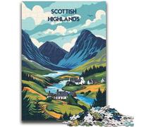 Jigsaw Puzzle 1000 Pieces for Teenagers Scotland Landscape Teenager Puzzles,with Matching Poster And Trivia Sheet for Ages 14+ (50x75cm)
