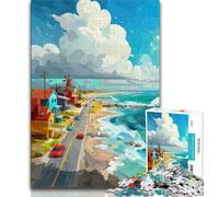 Jigsaw Puzzle 1000 Pieces for Teenagers Seaside City Teenager Puzzles,Educational Toy Funny Family Games Unique Home Decor 75x50cm