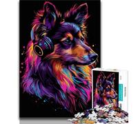 Jigsaw Puzzle 1000 Pieces for Teenagers Shetland Sheepdog Teenager Puzzles,with Matching Poster And Trivia Sheet for Ages 14+ 75x50cm