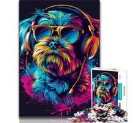Jigsaw Puzzle 1000 Pieces for Teenagers Shih Tzu Neon Puzzles for Adults,is Ideal As Gifts for The Whole Family Suitable for And 14 (size 38x26cm)