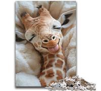 Jigsaw Puzzle 1000 Pieces for Teenagers Sleeping Giraffe Puzzles for Teenagers,Family Game Stress Reliever Difficult Challenge Suitable for Couples (26x38cm)