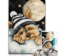 Jigsaw Puzzle 1000 Pieces for Teenagers Sleeping Yorkshire Terrier Teenager Jigsaw,Fun Games Every Piece Is Unique - Challenging Family Fun Game 26x38cm