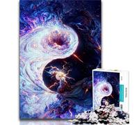 Jigsaw Puzzle 1000 Pieces for Teenagers Space Yin And Yang 1000 Pieces for Adults,Vibrant And Unique Design Relaxing & Challenging Puzzle Experience (size 75x50cm)