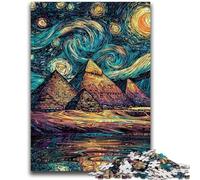 Jigsaw Puzzle 1000 Pieces for Teenagers Starry Sky Pyramid Teenager Jigsaw,Stress Reliever Difficult Challenge Secret Santa Gifts (50x75cm)