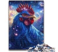 Jigsaw Puzzle 1000 Pieces for Teenagers Starry Sky Rooster 1000 Pieces for Teenagers,with Matching Poster And Trivia Sheet for And Age 14 Years Up (26x38cm)