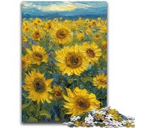 Jigsaw Puzzle 1000 Pieces for Teenagers Sunflower Oil Painting Puzzles for Teenagers,Fun Present & Activity for Home,Toy for Rainy Days (50x75cm)