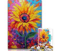 Jigsaw Puzzle 1000 Pieces for Teenagers Sunflower Oil Painting Teenager Jigsaw,for Educational Game Challenge Toy Unique Home Decor And Gifts 26x38cm