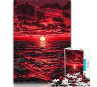 Jigsaw Puzzle 1000 Pieces for Teenagers Sunset at Sea 1000 Pieces for Teenagers,Stress Reliever Difficult Challenge Home Decoration Toys 50x75cm