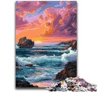 Jigsaw Puzzle 1000 Pieces for Teenagers Sunset at The Seaside Teenager Jigsaw,for Educational Game Challenge Toy Unique Home Decor And Gifts (38x26cm)