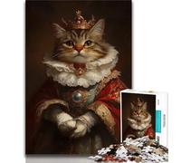 Jigsaw Puzzle 1000 Pieces for Teenagers Tabby Cat 1000 Piece Jigsaw,Family Entertainment Toys with Matching Poster And Trivia Sheet (size 75x50cm)