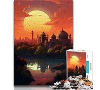 Jigsaw Puzzle 1000 Pieces for Teenagers The Sunset over The City with Trees 1000 Pieces for Adults,Stress Reliever Difficult Challenge Secret Santa Gifts (size 75x50cm)