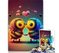 Jigsaw Puzzle 1000 Pieces for Teenagers Tiny Love Bees Teenager Puzzles,with Matching Poster And Trivia Sheet for Ages 14+ 38x26cm
