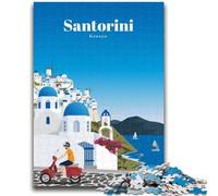 Jigsaw Puzzle 1000 Pieces for Teenagers Travel to Santorini Teenager Puzzles,Educational Toy Funny Family Games Unique Home Decor (50x75cm)