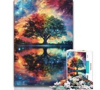 Jigsaw Puzzle 1000 Pieces for Teenagers Tree of Life 1000 Pieces for Teenagers,with Matching Poster And Trivia Sheet for And Age 14 Years Up 75x50cm