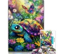 Jigsaw Puzzle 1000 Pieces for Teenagers Turtle And Butterfly 1000 Pieces for Adults,Vibrant And Unique Design Relaxing & Challenging Puzzle Experience (size 75x50cm)