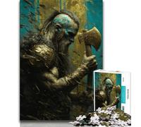 Jigsaw Puzzle 1000 Pieces for Teenagers Viking Tomahawk Teenager Puzzles,Educational Toy Funny Family Games Unique Home Decor 38x26cm