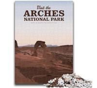Jigsaw Puzzle 1000 Pieces for Teenagers Visit Arches National Park Teenager Puzzles,with Matching Poster And Trivia Sheet for Ages 14+ (26x38cm)