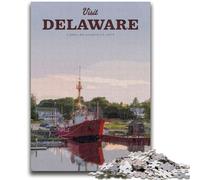 Jigsaw Puzzle 1000 Pieces for Teenagers Visit Delaware Teenager Puzzles,Educational Toy Funny Family Games Unique Home Decor (50x75cm)