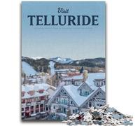Jigsaw Puzzle 1000 Pieces for Teenagers Visit Telluride Teenager Puzzles,with Matching Poster And Trivia Sheet for Ages 14+ (26x38cm)