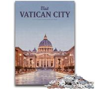 Jigsaw Puzzle 1000 Pieces for Teenagers Visit Vatican City Teenager Puzzles,with Matching Poster And Trivia Sheet for Ages 14+ (50x75cm)