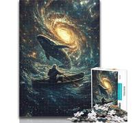 Jigsaw Puzzle 1000 Pieces for Teenagers Whales in Space 1000 Pieces for Teenagers,Stress Reliever Difficult Challenge Home Decoration Toys 26x38cm