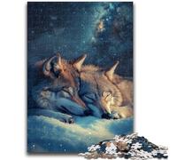 Jigsaw Puzzle 1000 Pieces for Teenagers Wolf in The Snow Teenager Jigsaw,for Educational Game Challenge Toy Unique Home Decor And Gifts (50x75cm)