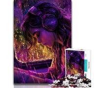 Jigsaw Puzzle 1000 Pieces for Teenagers Woman Listening to Music 1000 Piece Jigsaw,Decompressing Intellectual Educational Toy Birthday Gift (size 38x26cm)