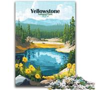 Jigsaw Puzzle 1000 Pieces for Teenagers Yellowstone National Park Teenager Puzzles,with Matching Poster And Trivia Sheet for Ages 14+ (26x38cm)